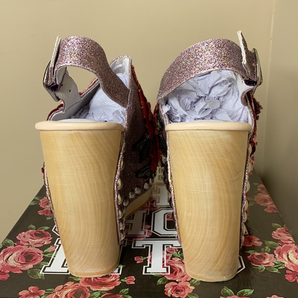 Jeffrey Campbell Cadbury Glitter Red Floral Sandal - Picture 6 of 11